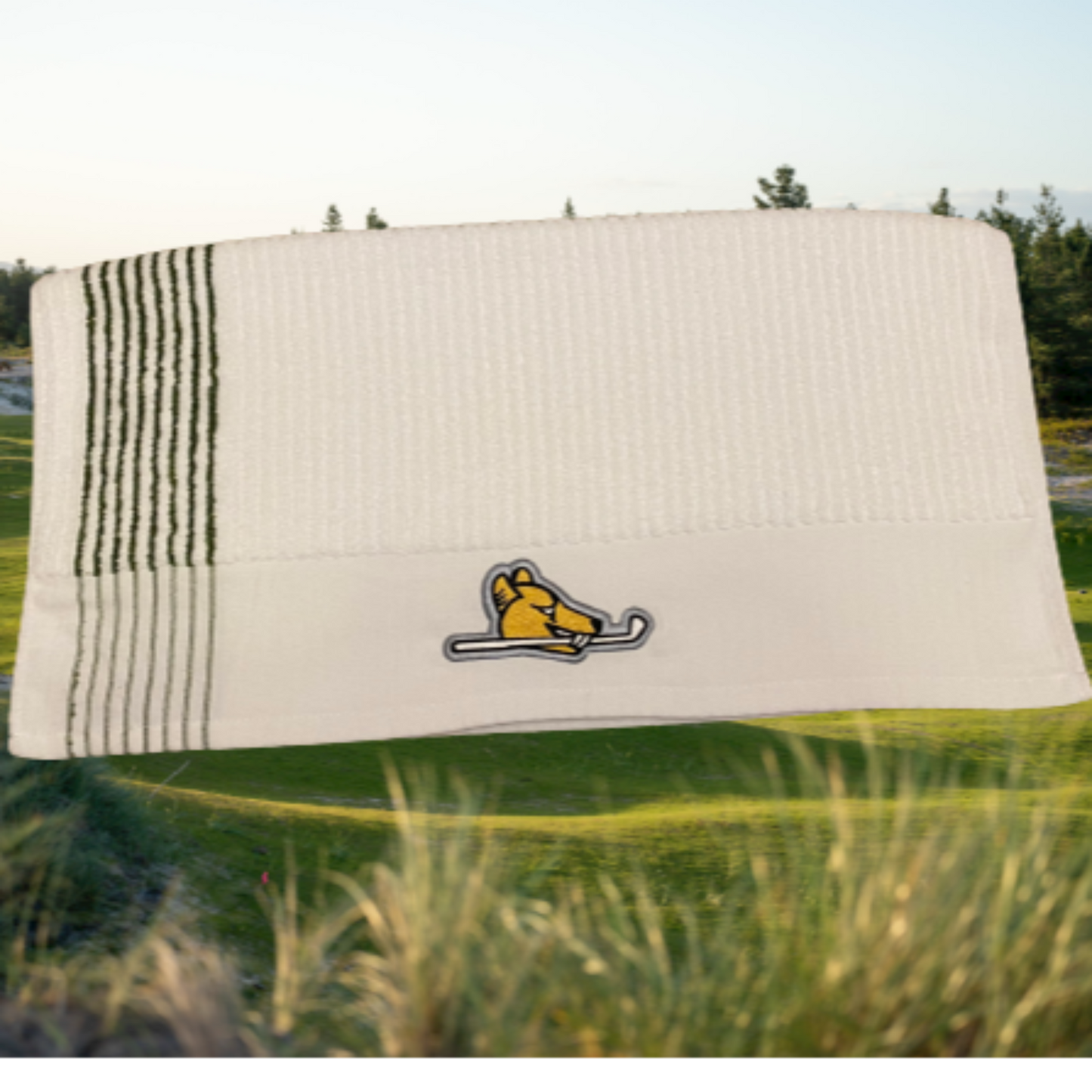 Retro Caddy Towel - White and Green