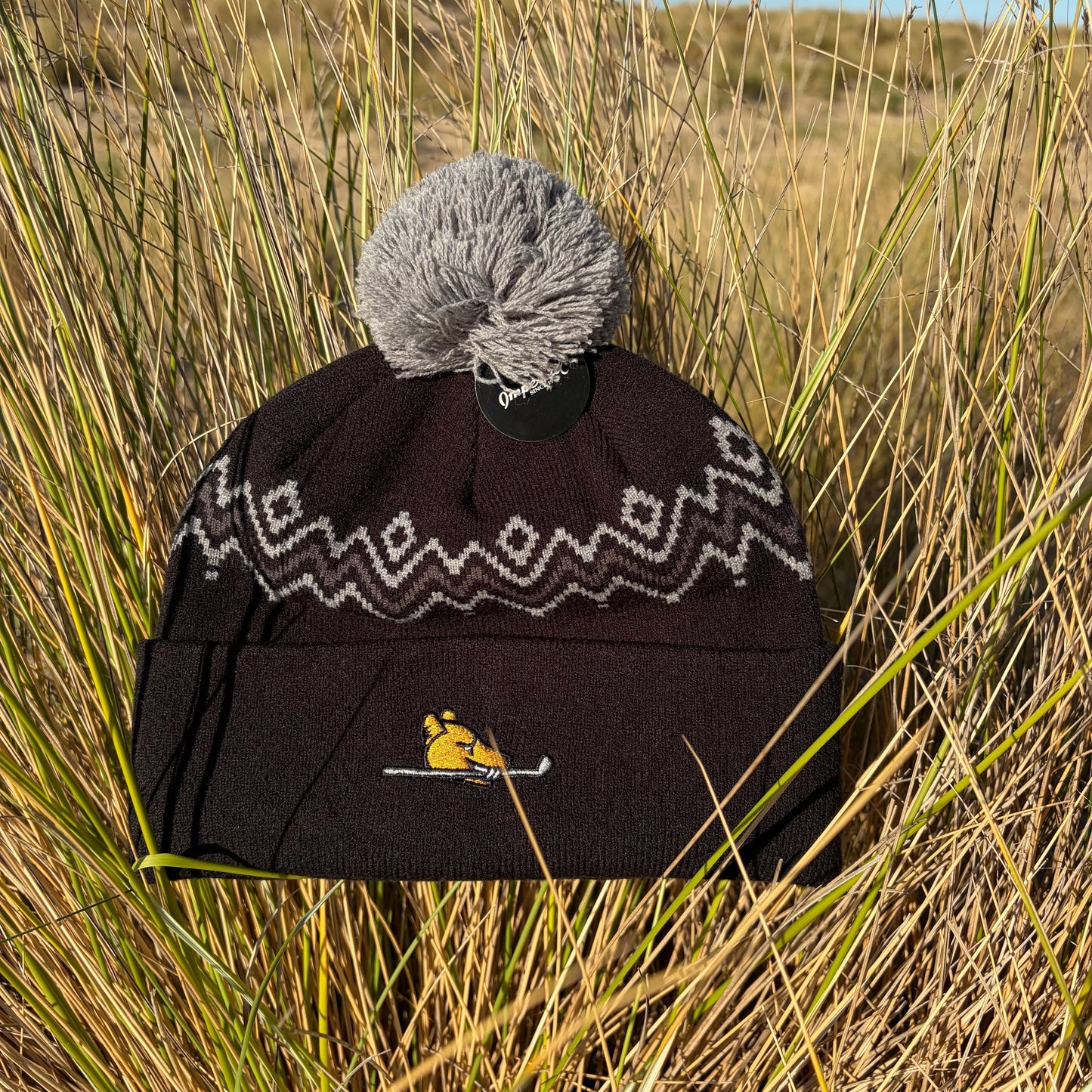 Imperial Alps Beanie Black with Pom