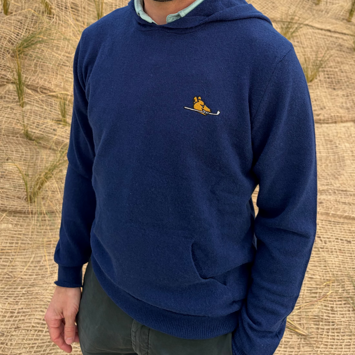 7 Mile Beach Cashmere Hoodie in Navy